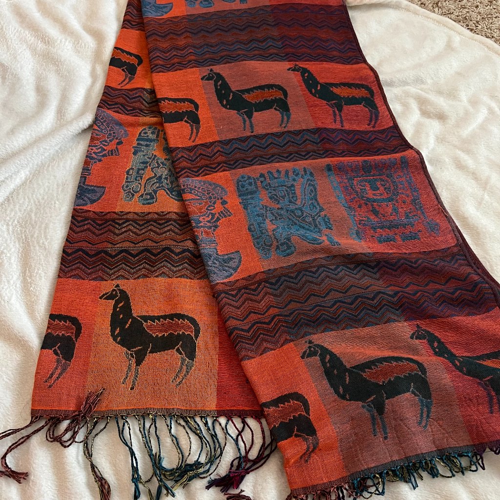 Alpaca Patterned Scarf